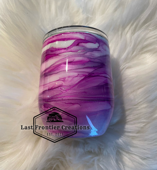 Marbled wine tumblers